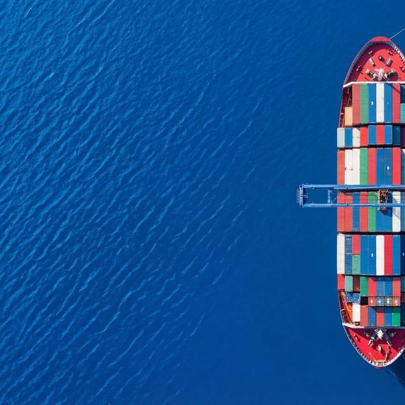 shipping containers aerial port